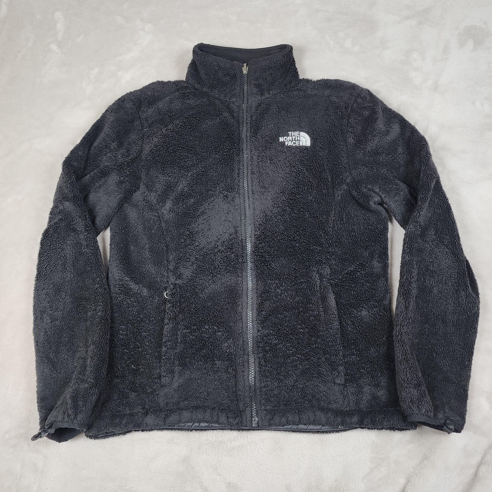 The North Face Fleece Jacket Womens Small Black Osito Full Zip Plush‎ High Pile